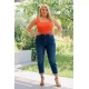 Jean παντελόνι ελαστικό mom fit γδαρσίματα μπλε