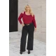 Jean παντελόνι ελαστικό wide leg μαύρο