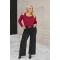 Jean παντελόνι ελαστικό wide leg μαύρο