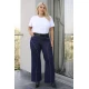 Jean παντελόνι ελαστικό wide leg με τρουκς denim