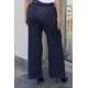 Jean παντελόνι ελαστικό wide leg με τρουκς denim