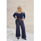 Jean wide leg καμπάνα ελαστική denim
