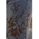 Jean παντελόνι wide leg  με velvet ύφανση φύλλα καφέ