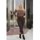 Jean παντελόνι ελαστικό mom fit λεοπάρ καφέ