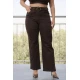 Jean παντελόνι ελαστικό wide leg λεοπάρ καφέ