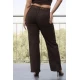 Jean παντελόνι ελαστικό wide leg λεοπάρ καφέ