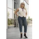 Jean παντελόνι mom fit ελαστικό με λάστιχο πίσω μπλε
