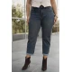 Jean παντελόνι mom fit ελαστικό με λάστιχο πίσω μπλε
