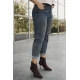 Jean παντελόνι mom fit ελαστικό με λάστιχο πίσω μπλε