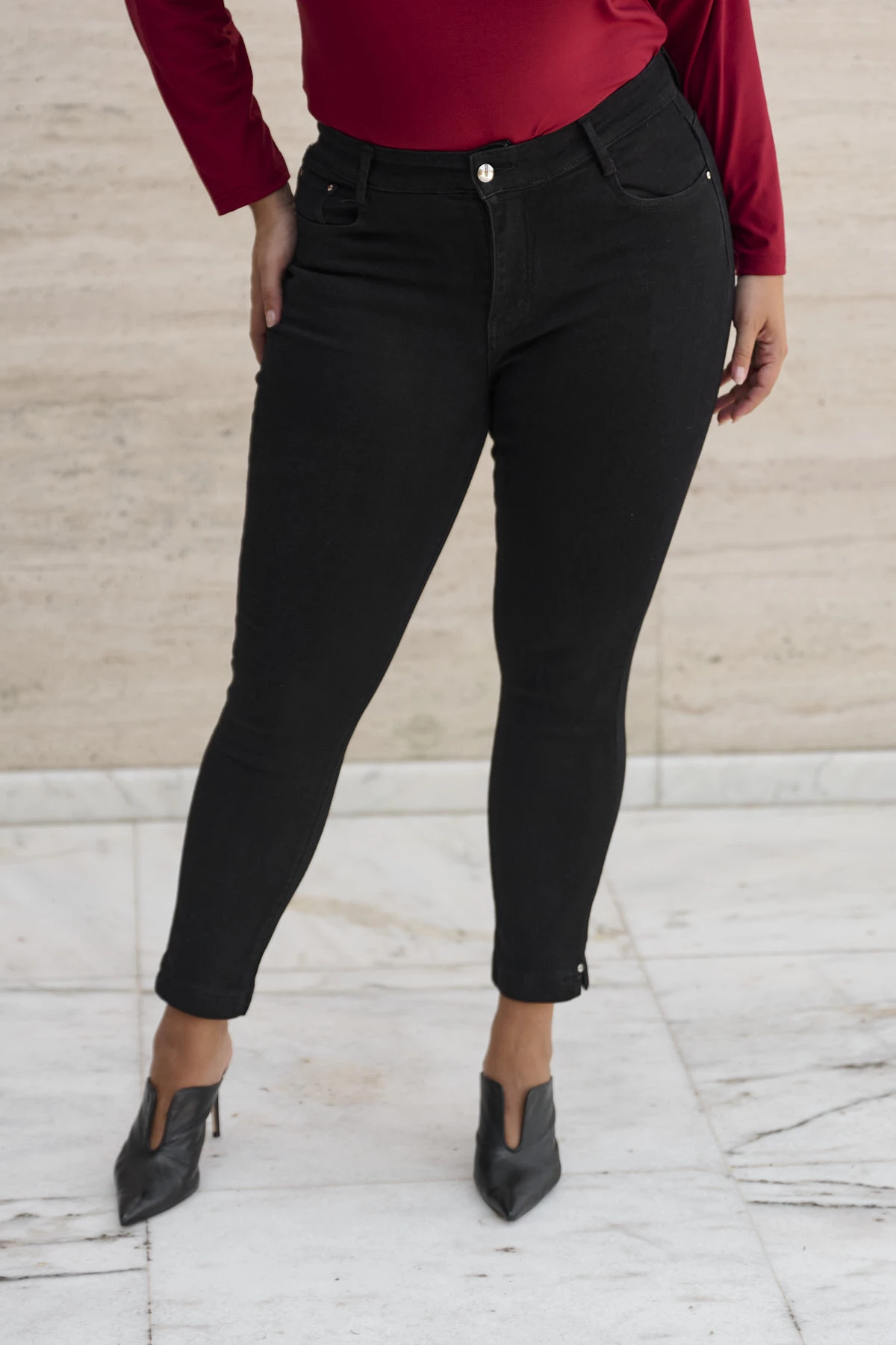 Jean παντελόνι ελαστικό slim fit μαύρο