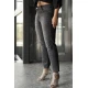 Jean παντελόνι ελαστικό slim fit  με strass μαύρο