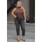 Jean παντελόνι ελαστικό mom fit εξωτερικά κουμπιά σκούρο γκρι