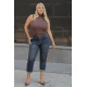 Jean παντελόνι ελαστικό mom fit εξωτερικά κουμπιά μπλε