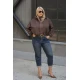 Jean παντελόνι ελαστικό mom fit εξωτερικά κουμπιά μπλε
