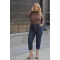Jean παντελόνι ελαστικό mom fit εξωτερικά κουμπιά denim
