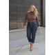 Jean παντελόνι ελαστικό mom fit εξωτερικά κουμπιά denim