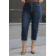 Jean παντελόνι ελαστικό mom fit εξωτερικά κουμπιά denim