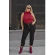 Jean παντελόνι ελαστικό mom fit εξωτερικά κουμπιά μαύρο