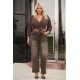 Jean παντελόνι ελαστικό wide leg dirty brown