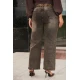 Jean παντελόνι ελαστικό wide leg dirty brown