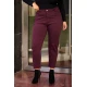 Jean παντελόνι mom fit  ελαστικό μπορντό