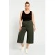 Ζιπ παντελόνα 3/4 viscose σε χακί Ζιπ παντελόνα 3/4 viscose σε χακί