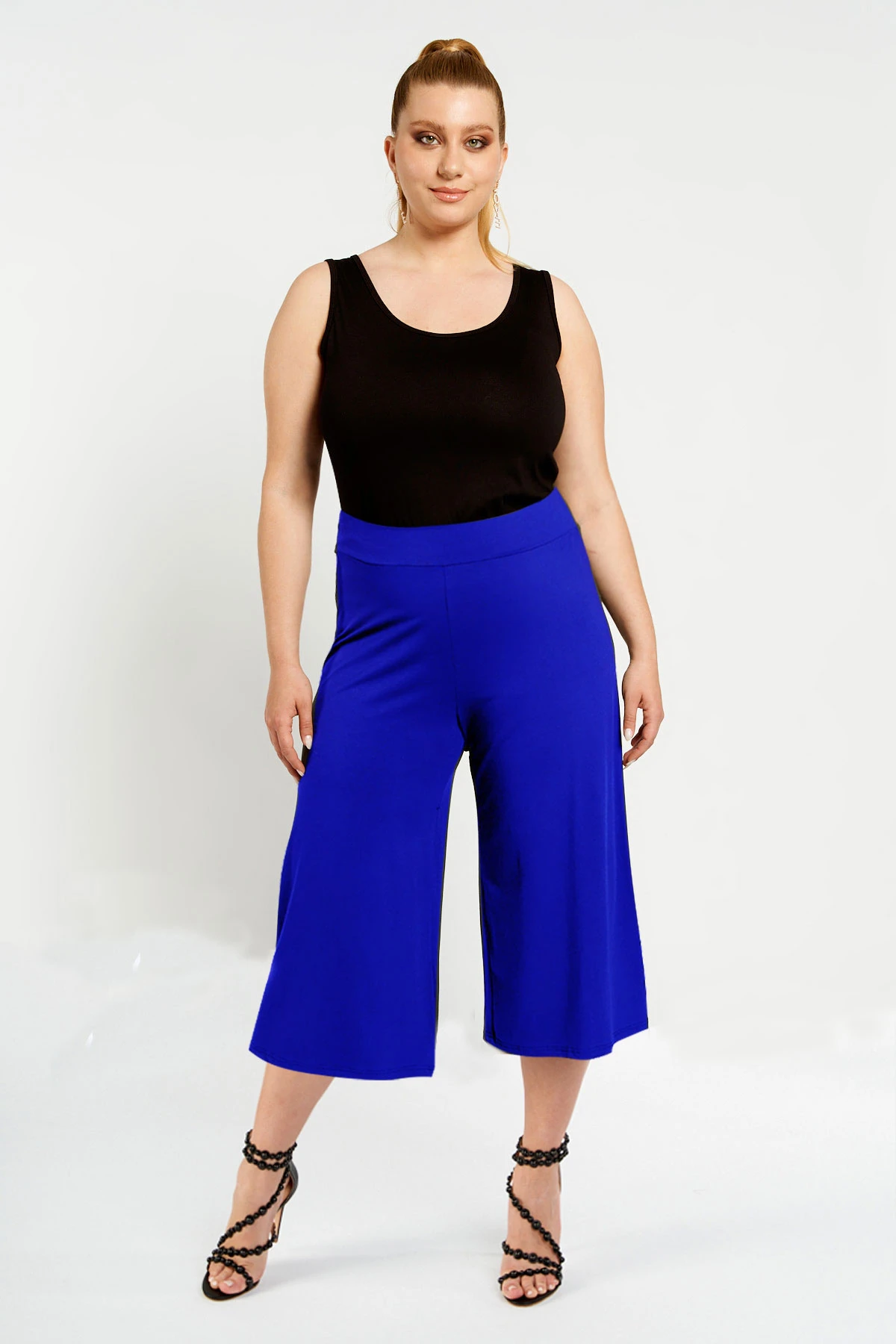 Ζιπ παντελόνα 3/4 viscose σε ρουά