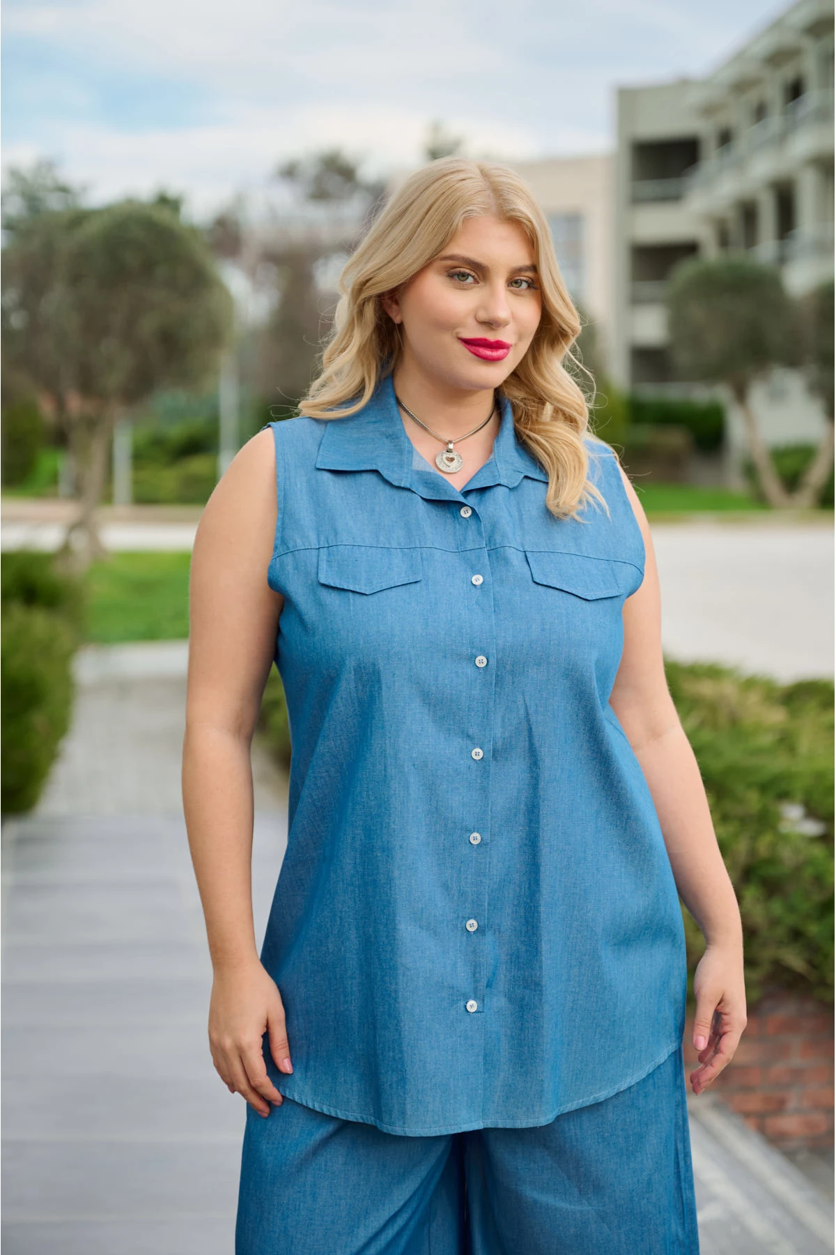 Πουκάμισο αμάνικο τζιν