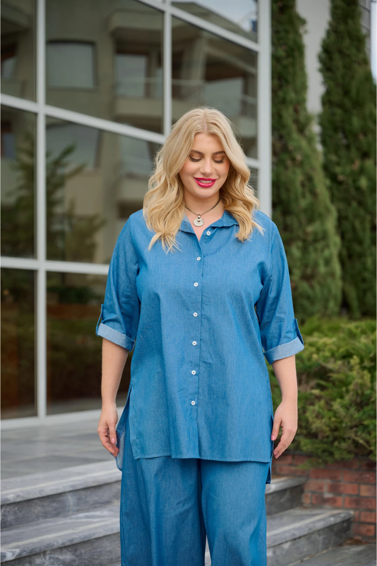 Πουκάμισο μανίκι τρία τέταρτα τζιν