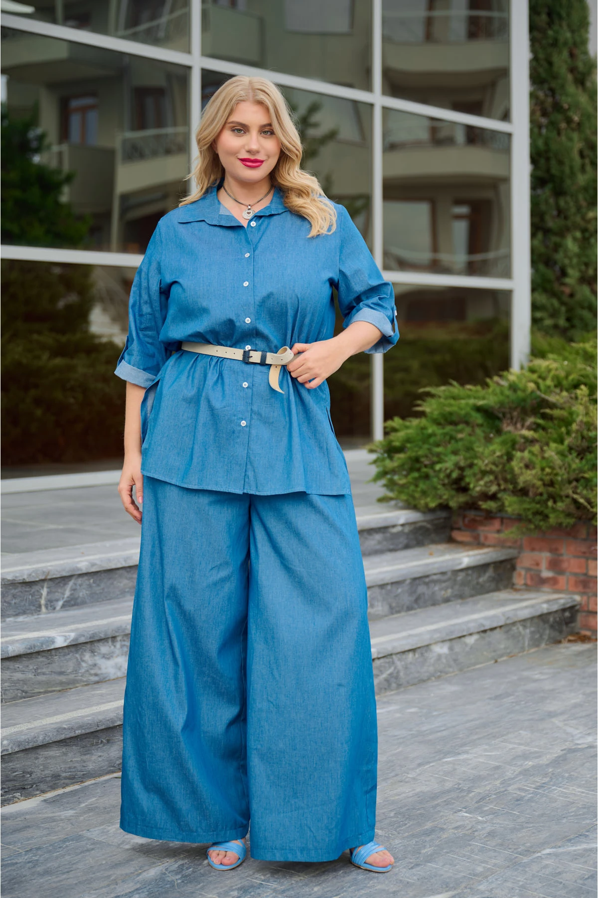 Πουκάμισο μανίκι τρία τέταρτα τζιν