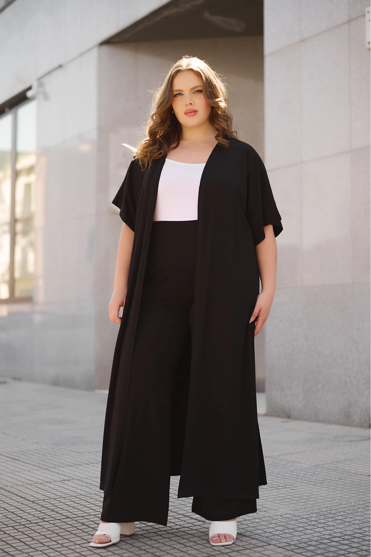  Κιμονό μάξι viscose μαύρο