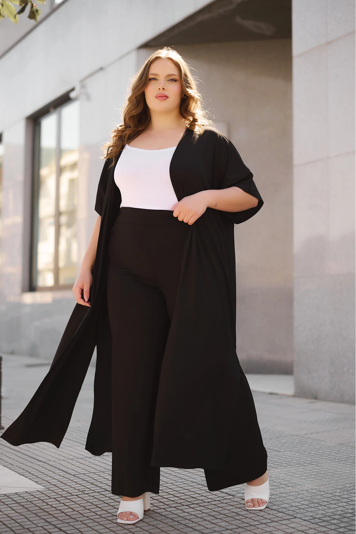  Κιμονό μάξι viscose μαύρο