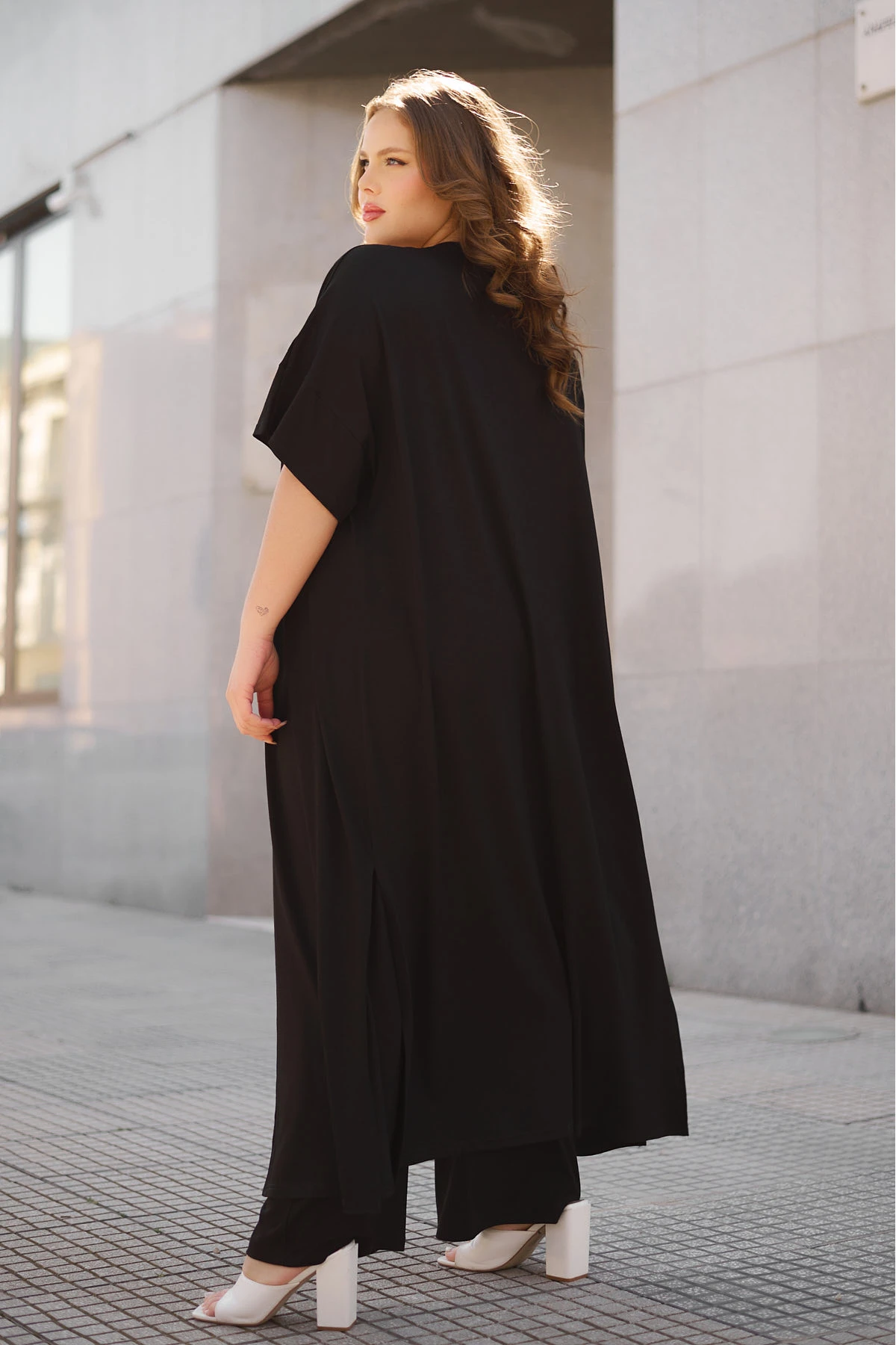  Κιμονό μάξι viscose μαύρο