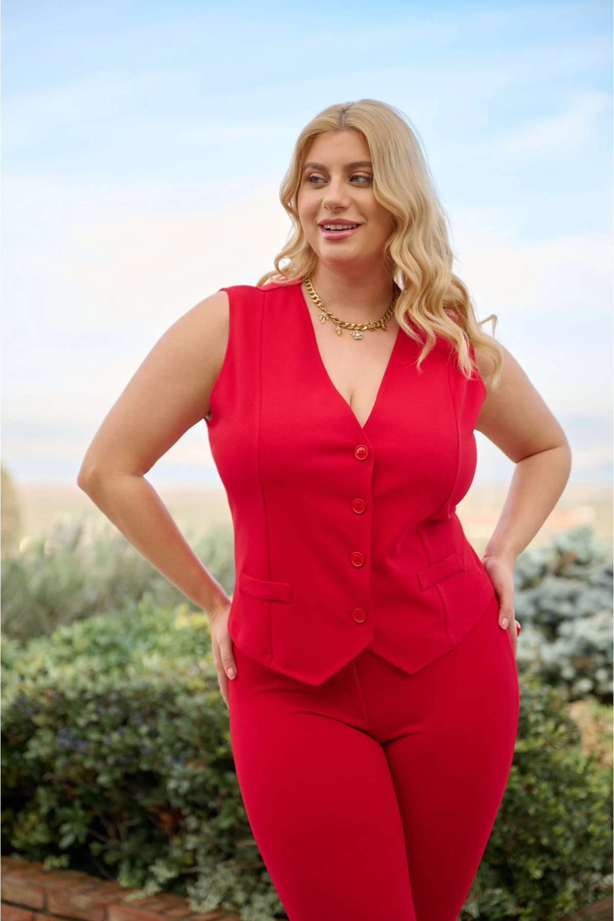 Γιλέκο κρεπ κόκκινο