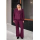 Σακάκι σταυρωτό με 4 κουμπιά σουέτ μπορντό