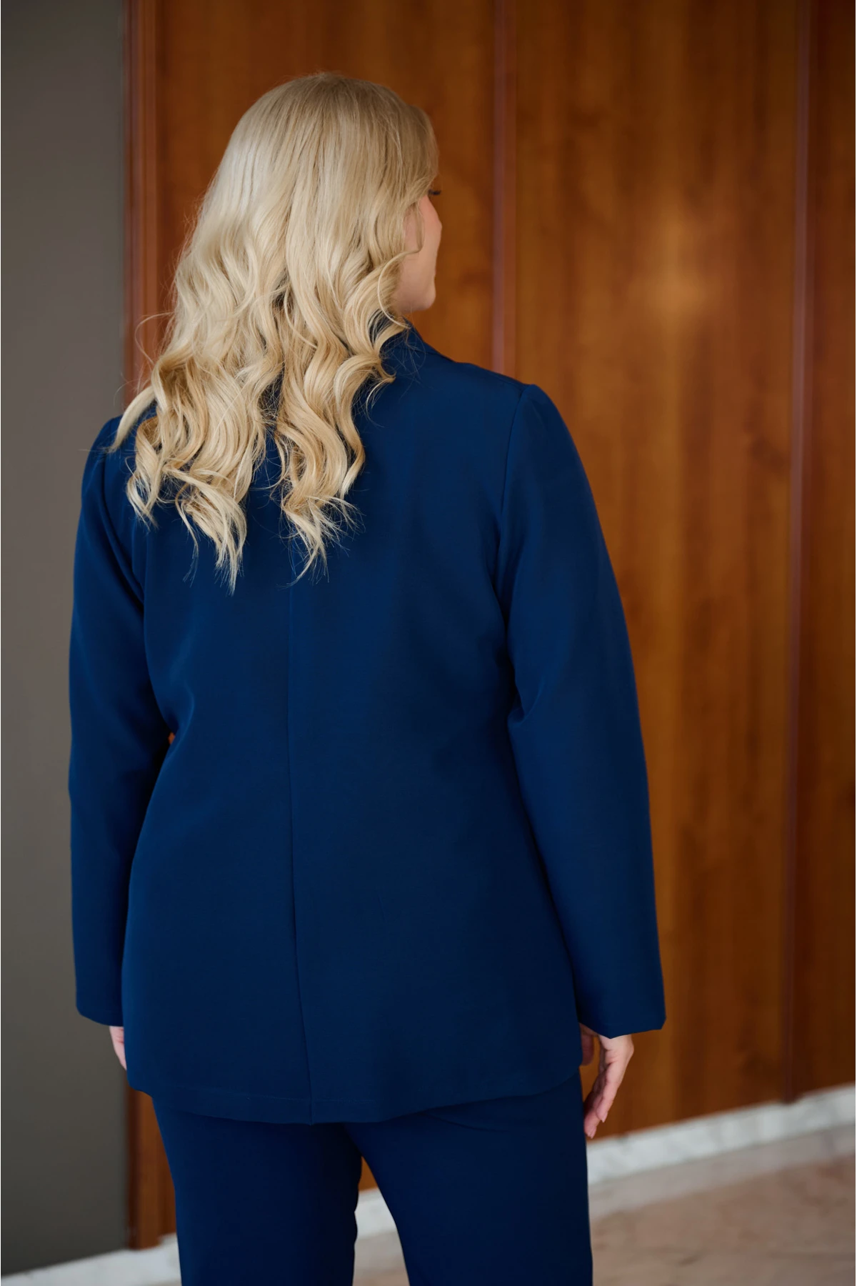 Σακάκι με πέτο και δύο κουμπιά ανορθωτικό μπλε