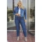 Jean τζάκετ  full strass μπλε