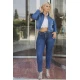Jean τζάκετ  full strass μπλε