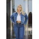 Jean τζάκετ  full strass μπλε