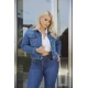 Jean τζάκετ  full strass μπλε