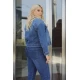 Jean τζάκετ  full strass μπλε