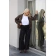 Τζάκετ δερματίνη perfecto bomber καφέ με κουμπιά καφέ 