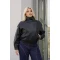 Τζάκετ δερματίνη perfecto bomber με μαύρα κουμπιά 