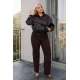 Τζάκετ δερματίνη perfecto bomber με ζωνάκι στη μέση καφέ
