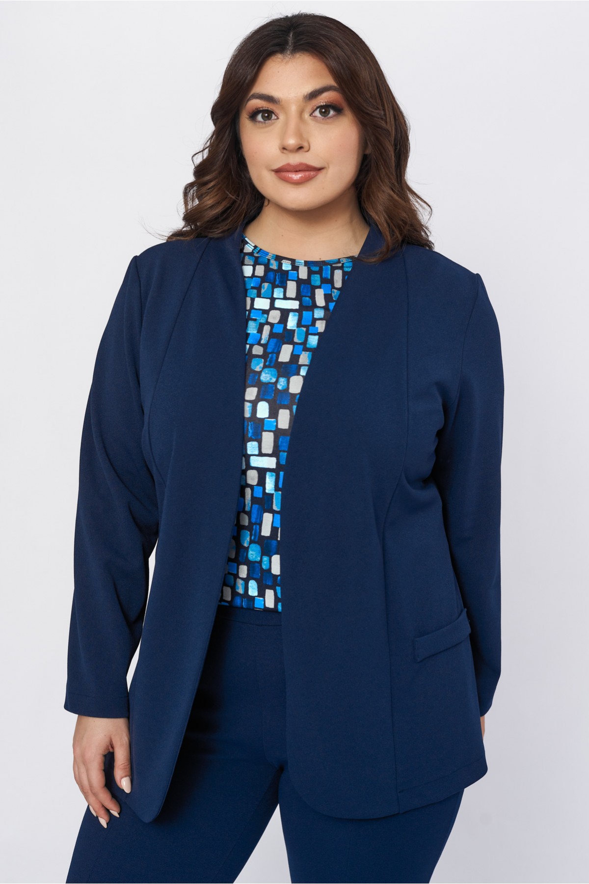 Blazer crepe blue